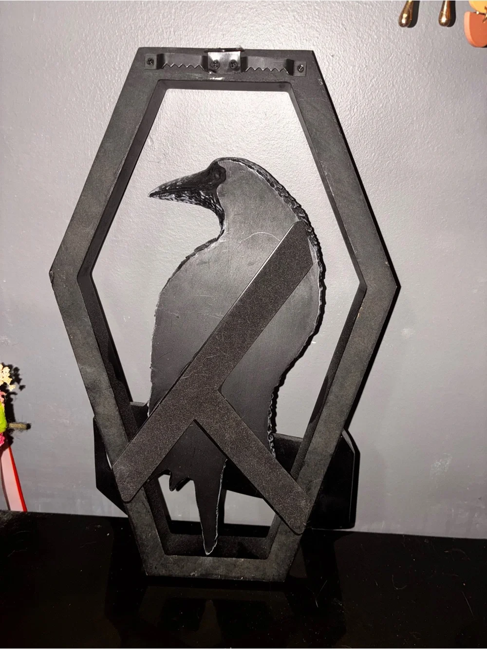 Nevermore Raven Wall Decor in Black and Yellow